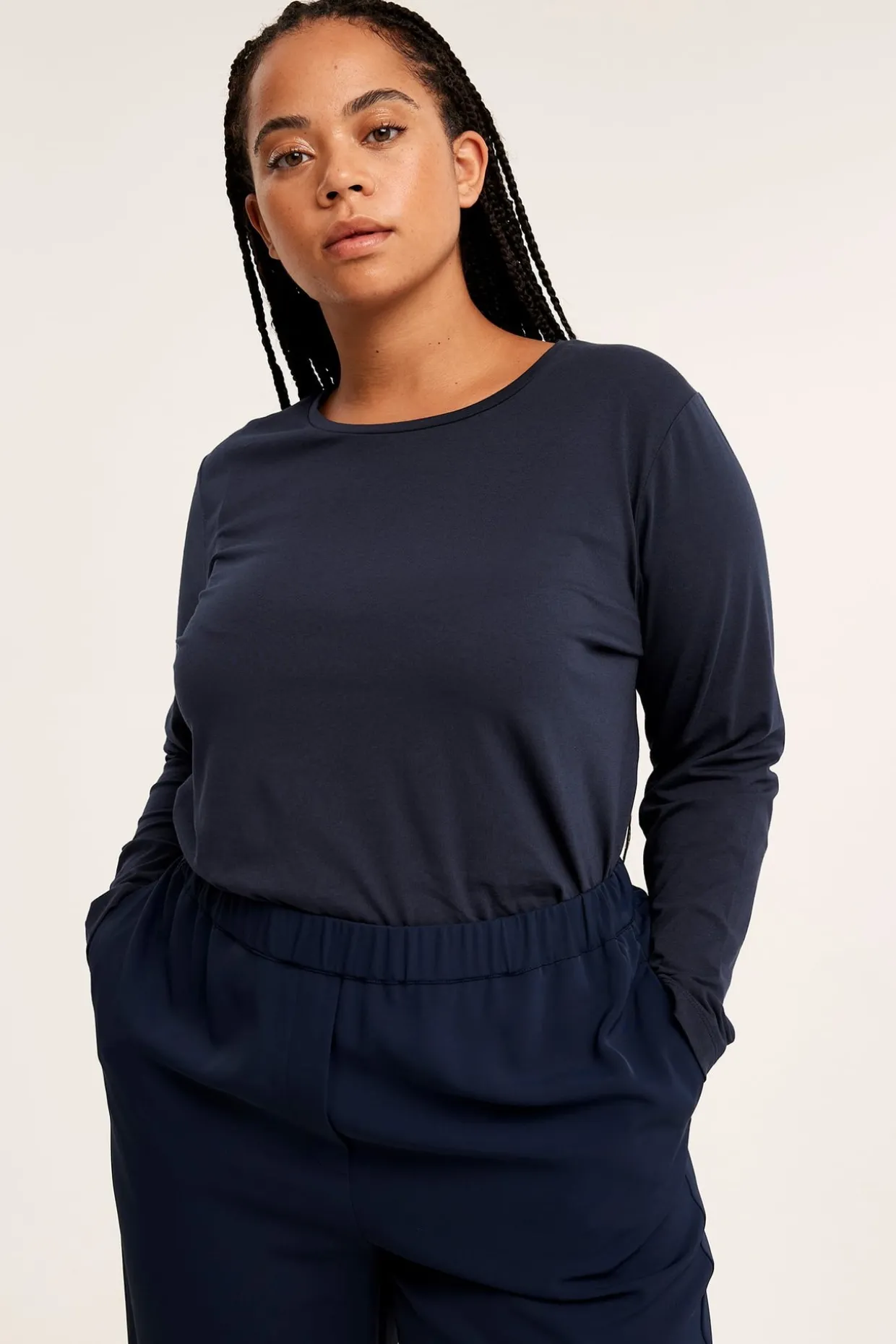 Långärmad t-shirt i bomull