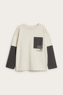 Långärmad t-shirt med lager-på-lager look