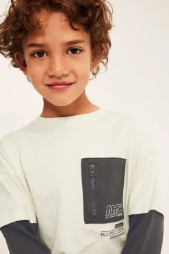 Långärmad t-shirt med lager-på-lager look