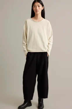 Långärmad t-shirt med rullade kanter
