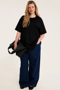 Lång t-shirt i bomull