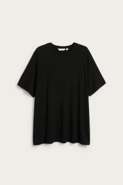 Lång t-shirt i ribbad struktur