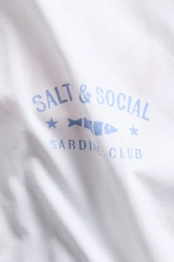 Lång t-shirt med tryckta motiv