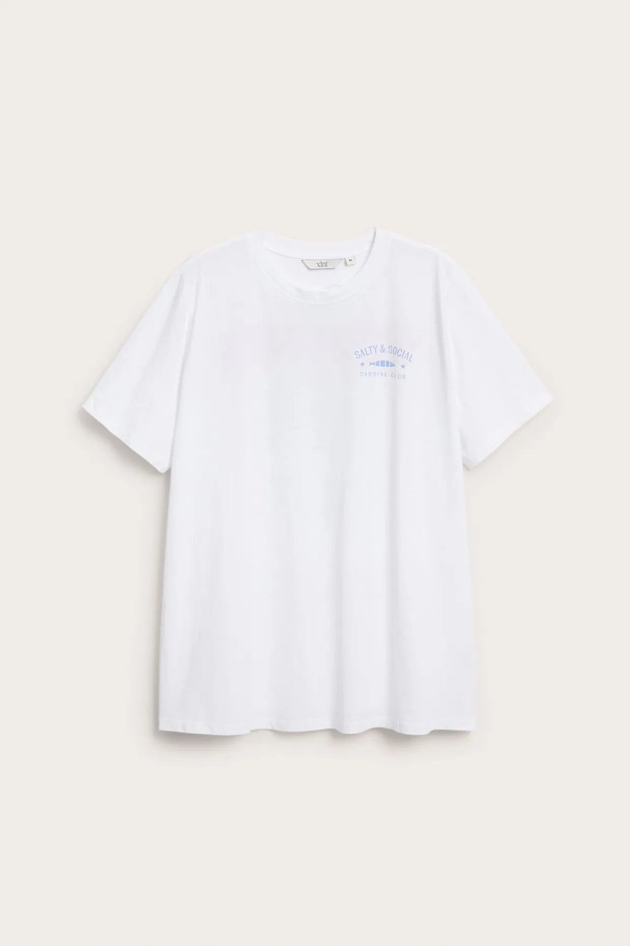 Lång t-shirt med tryckta motiv