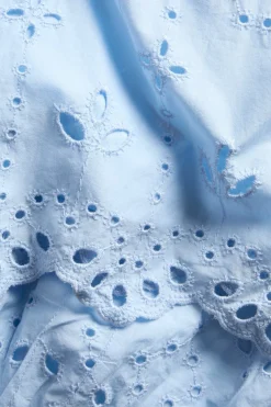 Midikjol i bomull med broderie anglaise