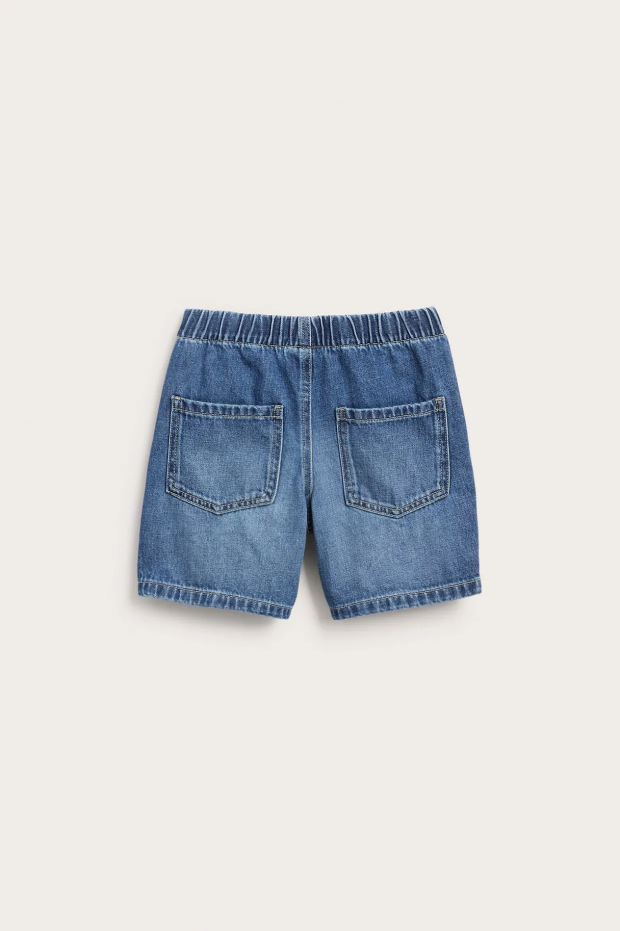 Mjuka jeansshorts i dra-på-modell