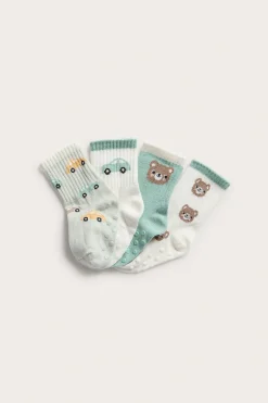 Mönstrade babystrumpor i 4-pack