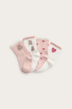 Mönstrade babystrumpor i 4-pack