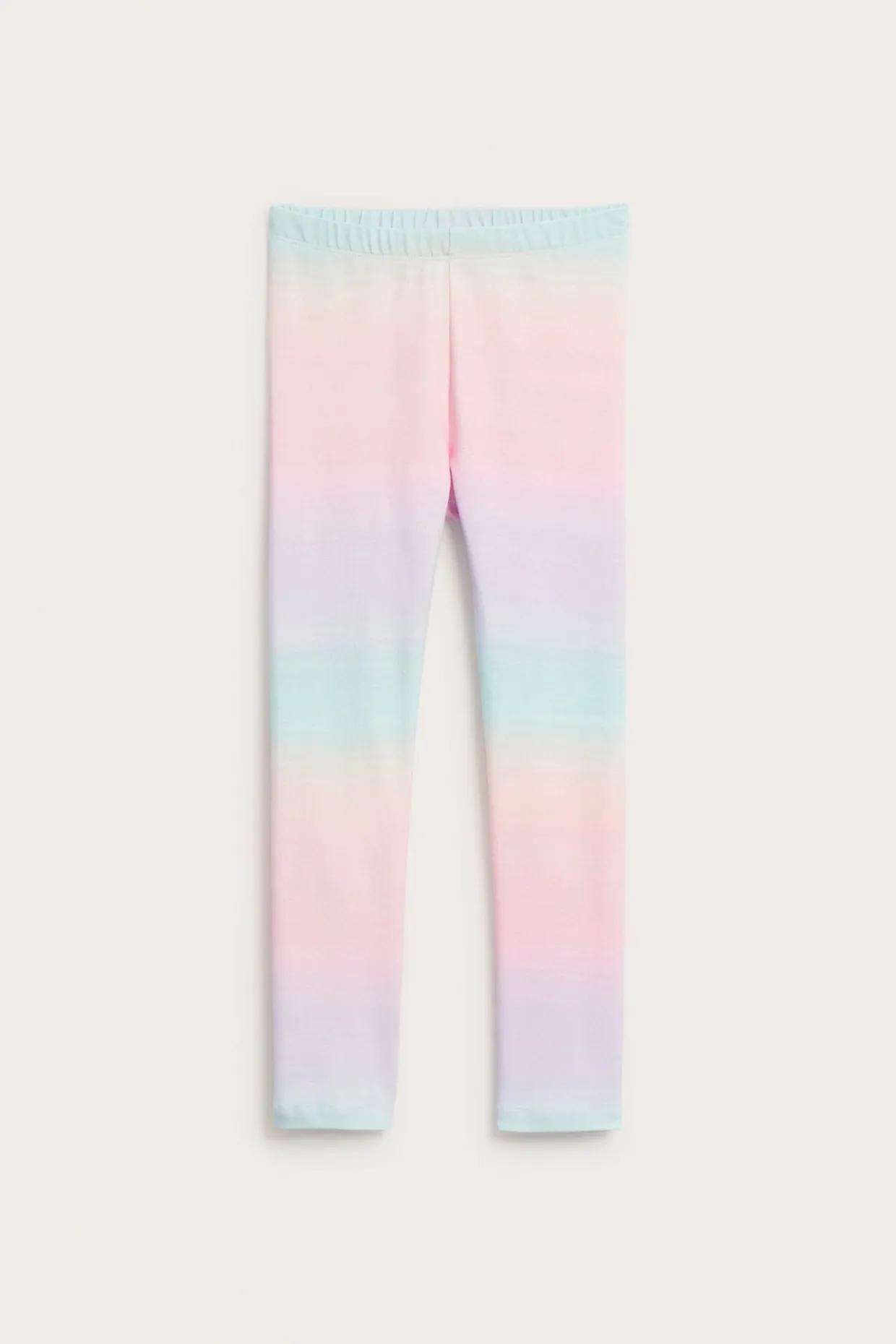 Mönstrade leggings i bomullstrikå