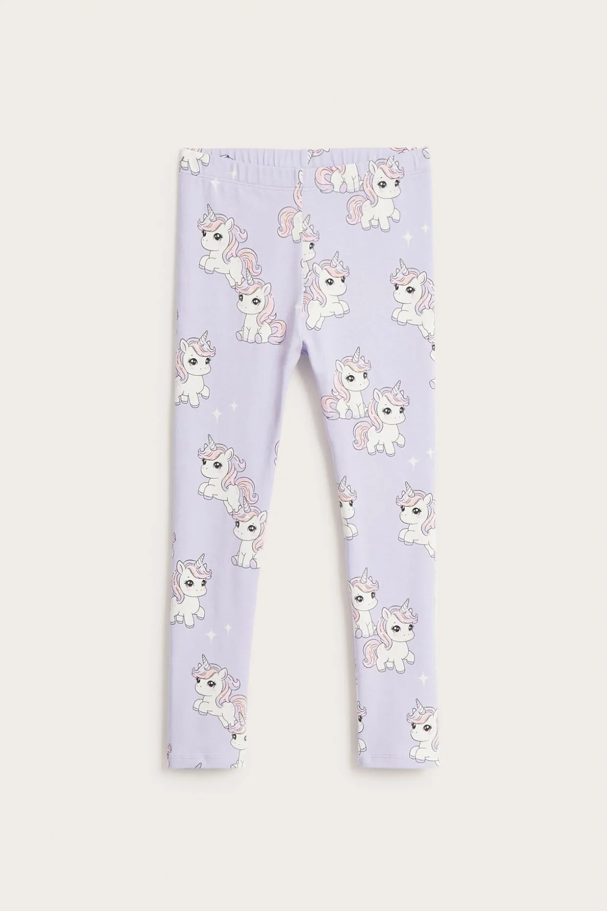 Mönstrade leggings i bomullstrikå