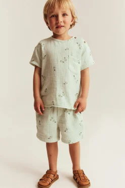 Mönstrade shorts i muslin