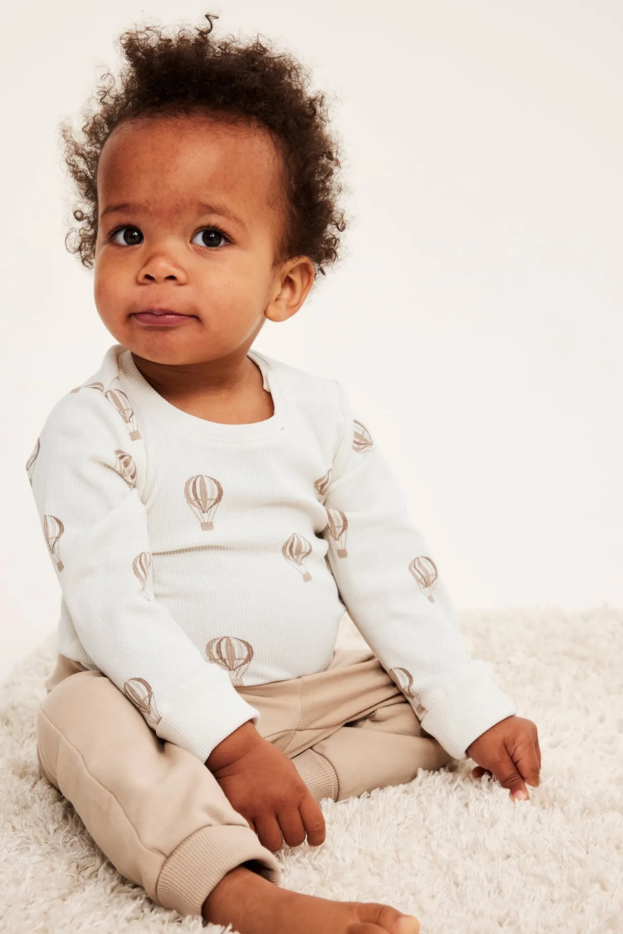 Mönstrad ribbad babybody