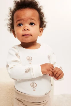 Mönstrad ribbad babybody