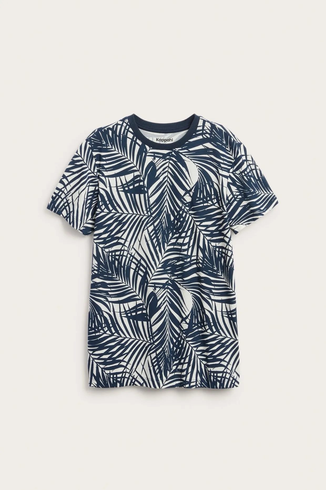Mönstrad t-shirt i bomullstrikå