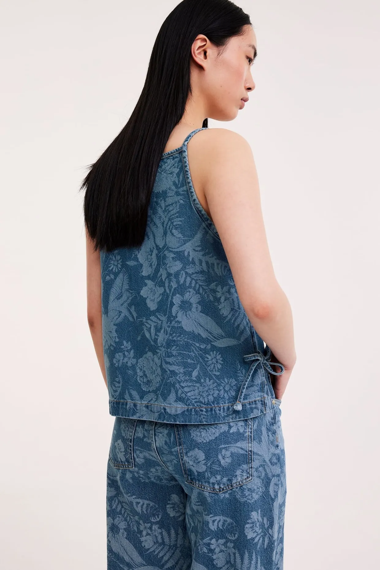 Mönstrat linne i denim