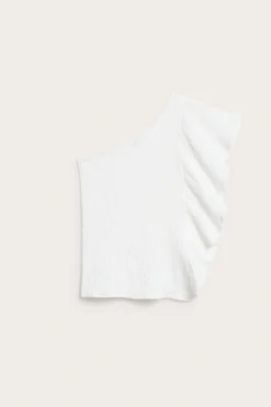 One shoulder-top med volang
