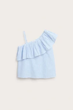 One shoulder-topp med volang