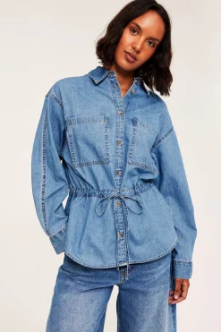 Oversized jeansskjorta