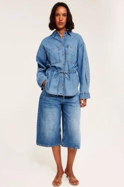 Oversized jeansskjorta