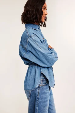 Oversized jeansskjorta