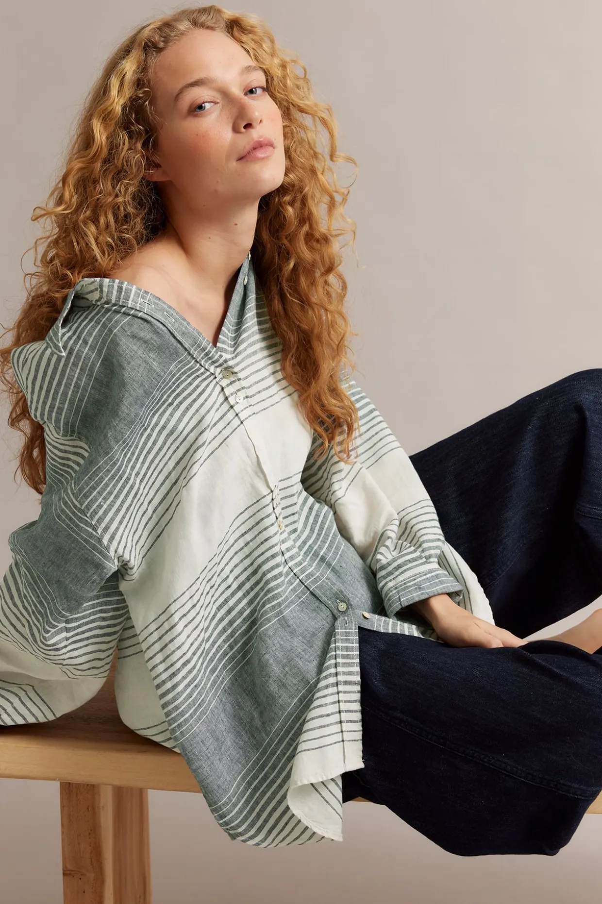 Oversized linneskjorta