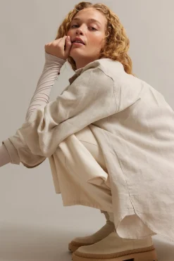 Oversized linneskjorta