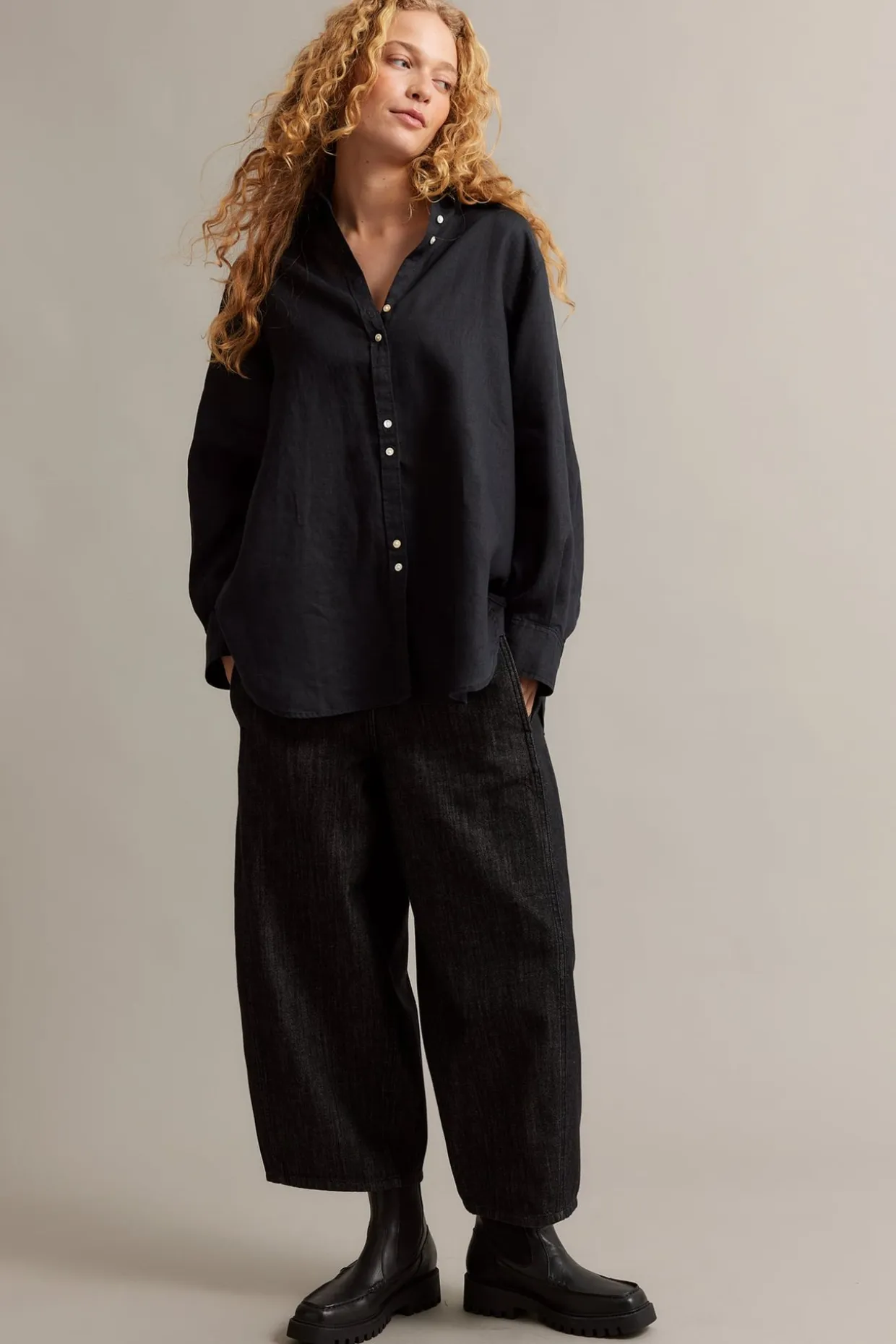 Oversized linneskjorta