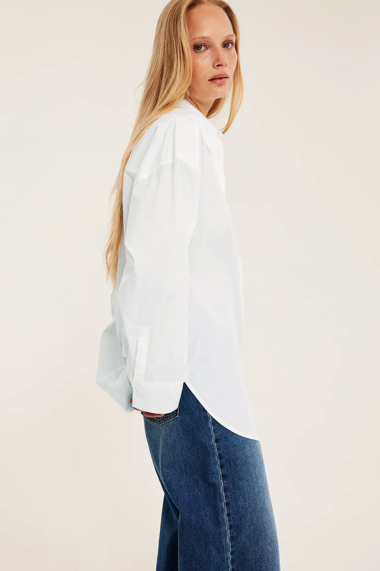 Oversized poplinskjorta