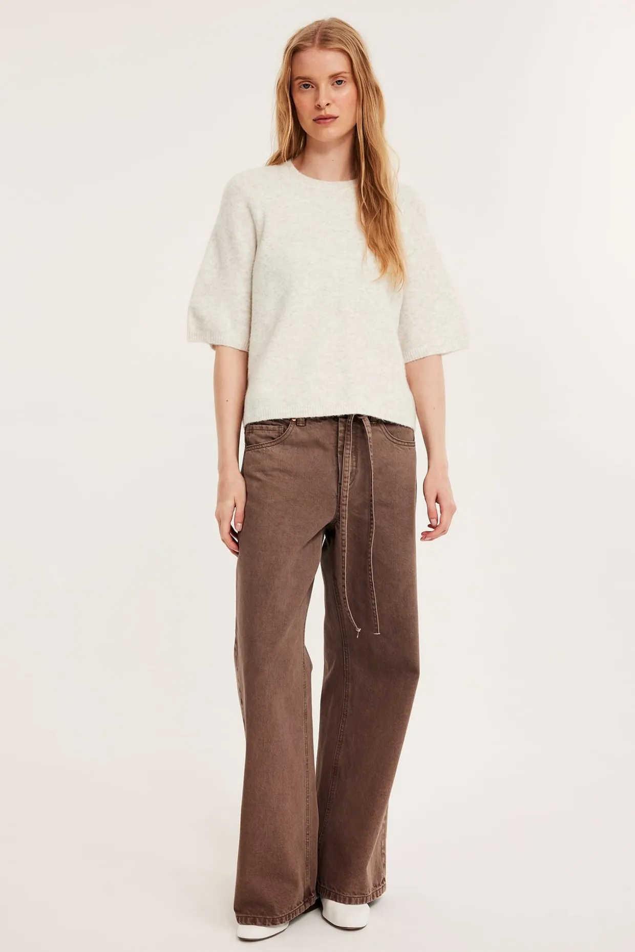 Oversized stickad t-shirt