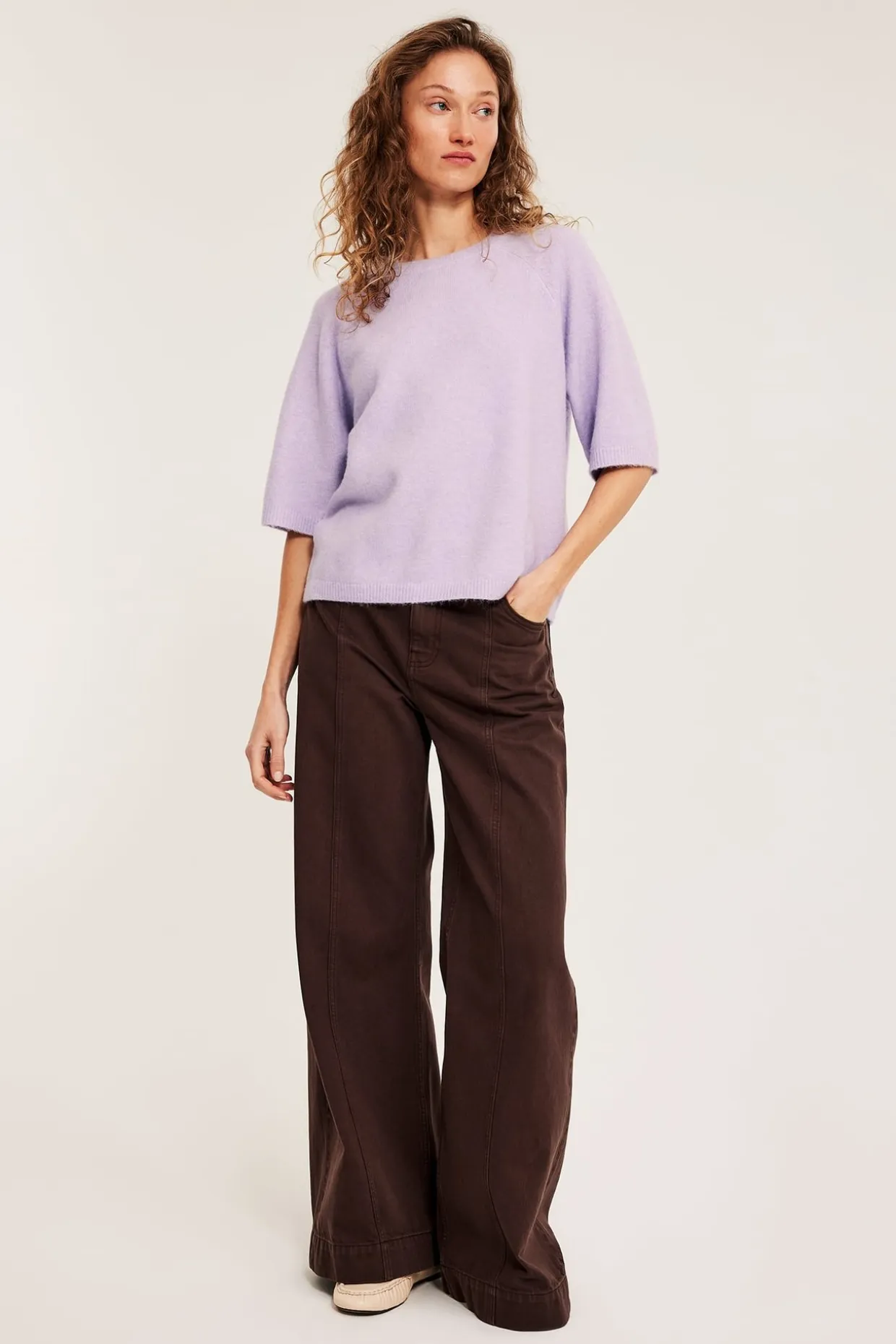 Oversized stickad t-shirt