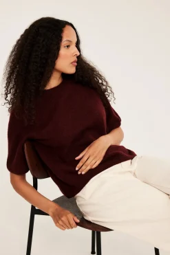 Oversized stickad t-shirt