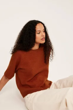 Oversized stickad t-shirt