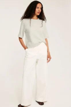 Oversized stickad t-shirt