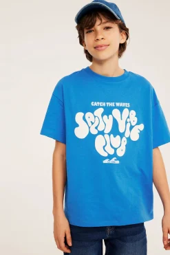 Oversized t-shirt med tryckt motiv