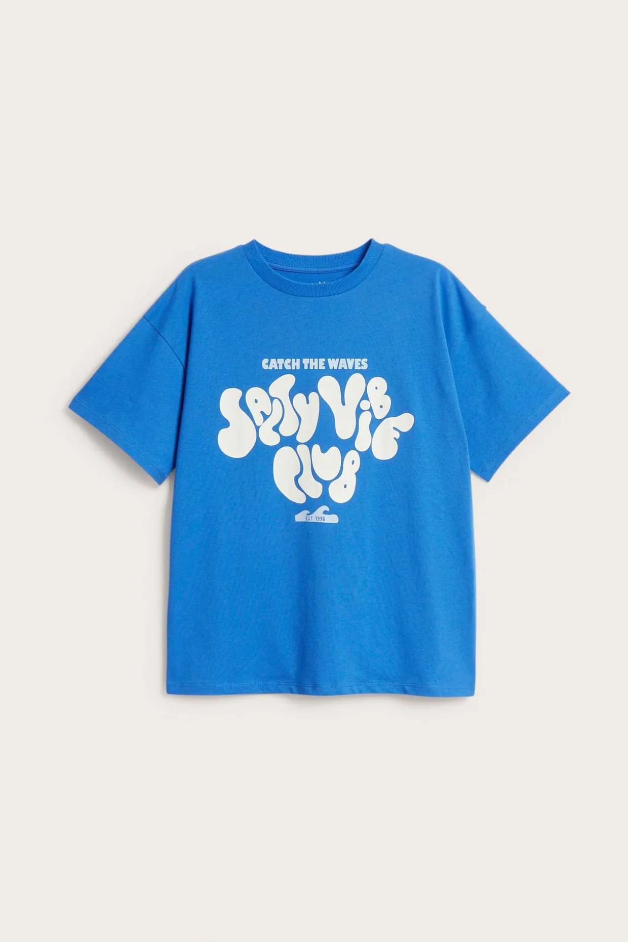 Oversized t-shirt med tryckt motiv