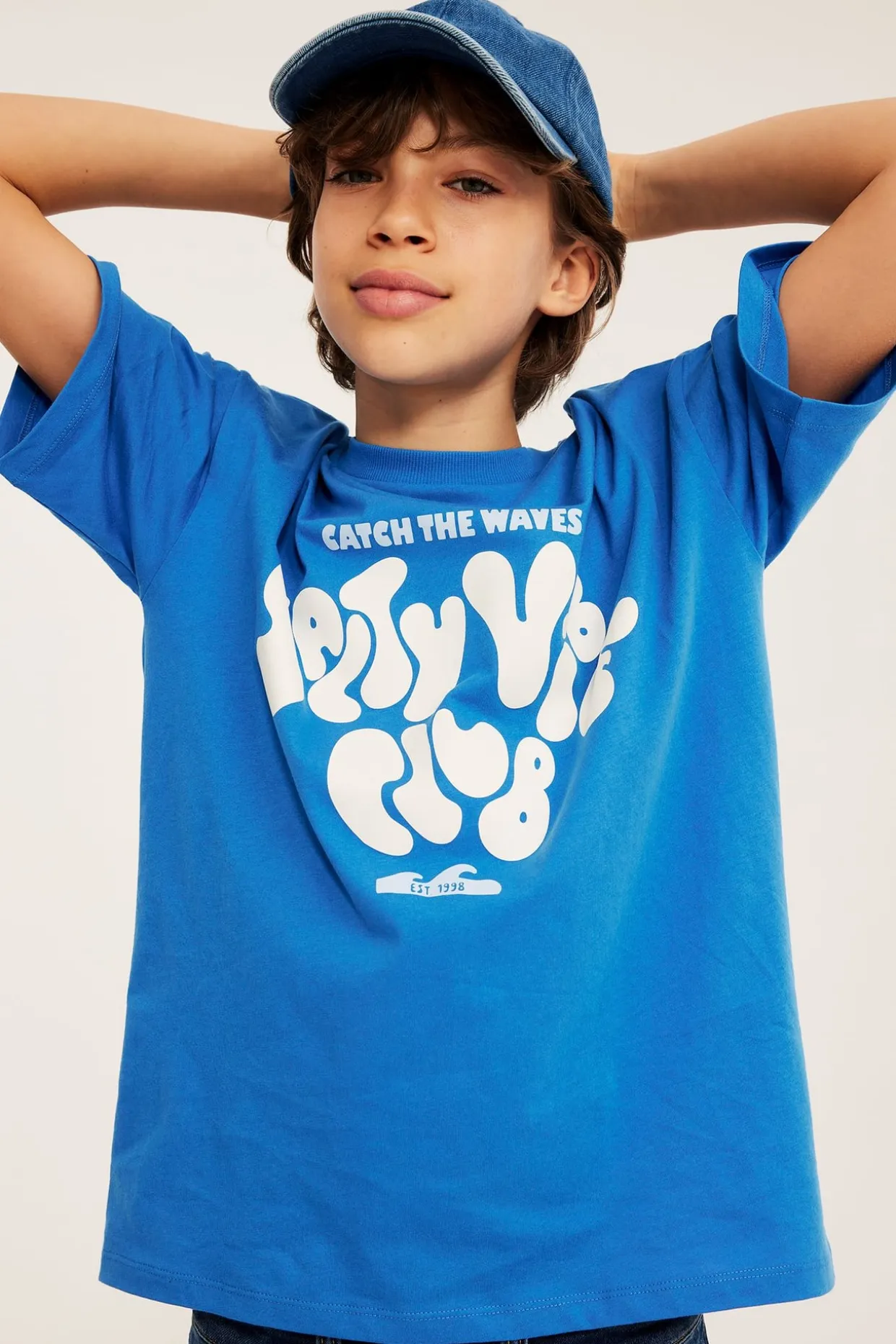 Oversized t-shirt med tryckt motiv