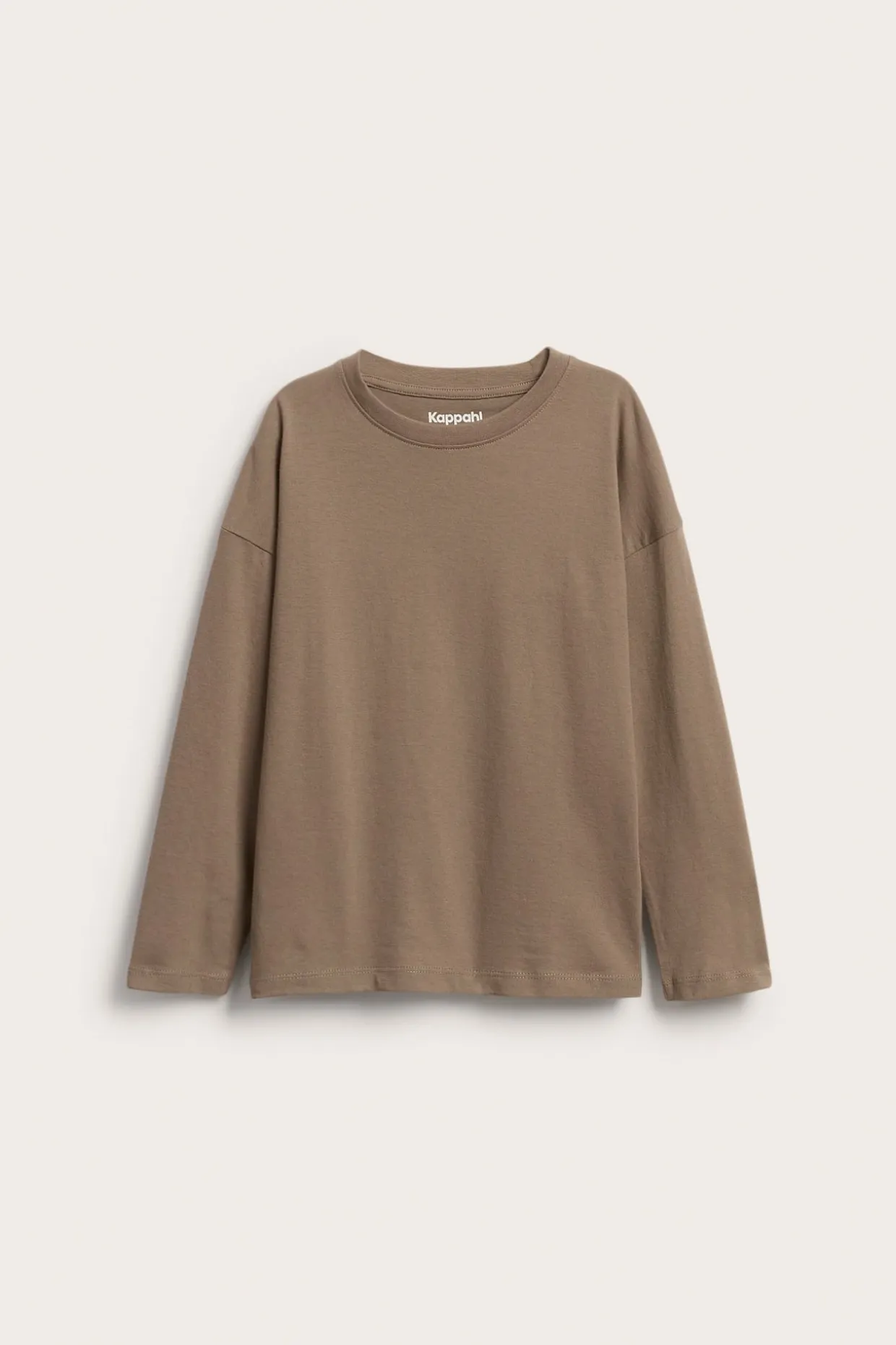 Oversize långärmad t-shirt i bomullstrikå