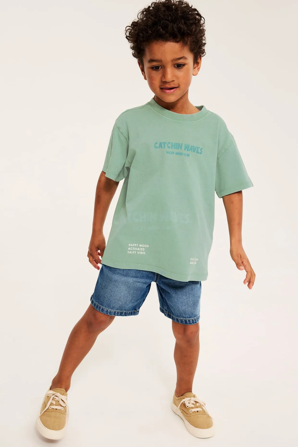 Oversize t-shirt i kraftig bomullstrikå
