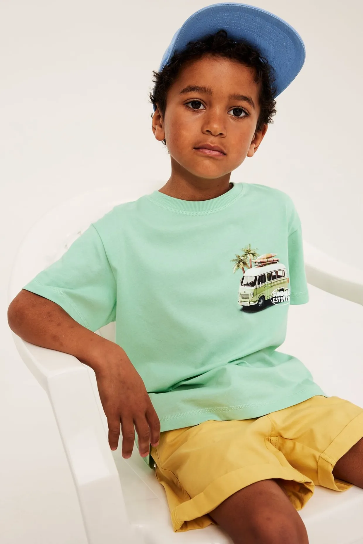 Oversize t-shirt med bilmotiv