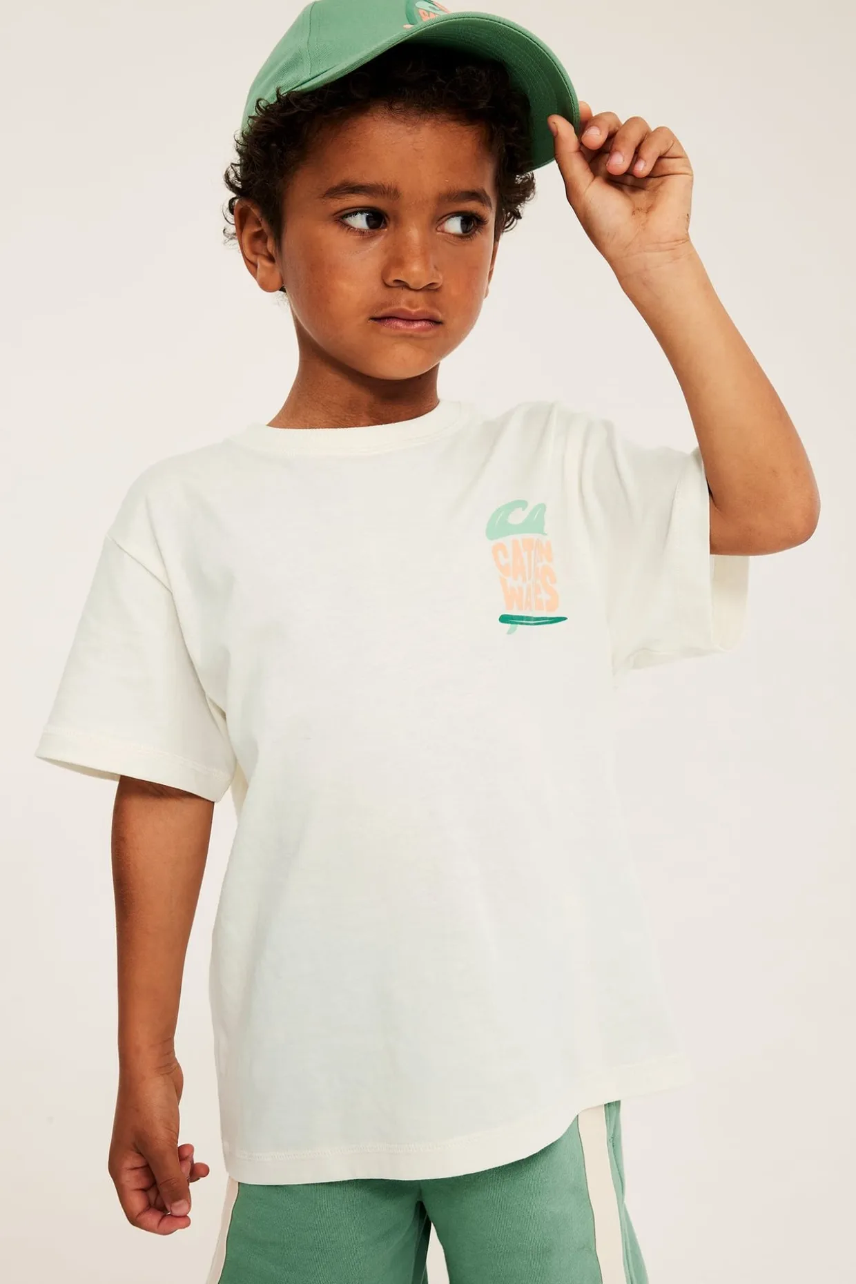 Oversize t-shirt med strandmotiv
