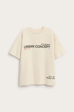 Oversize t-shirt med textprint