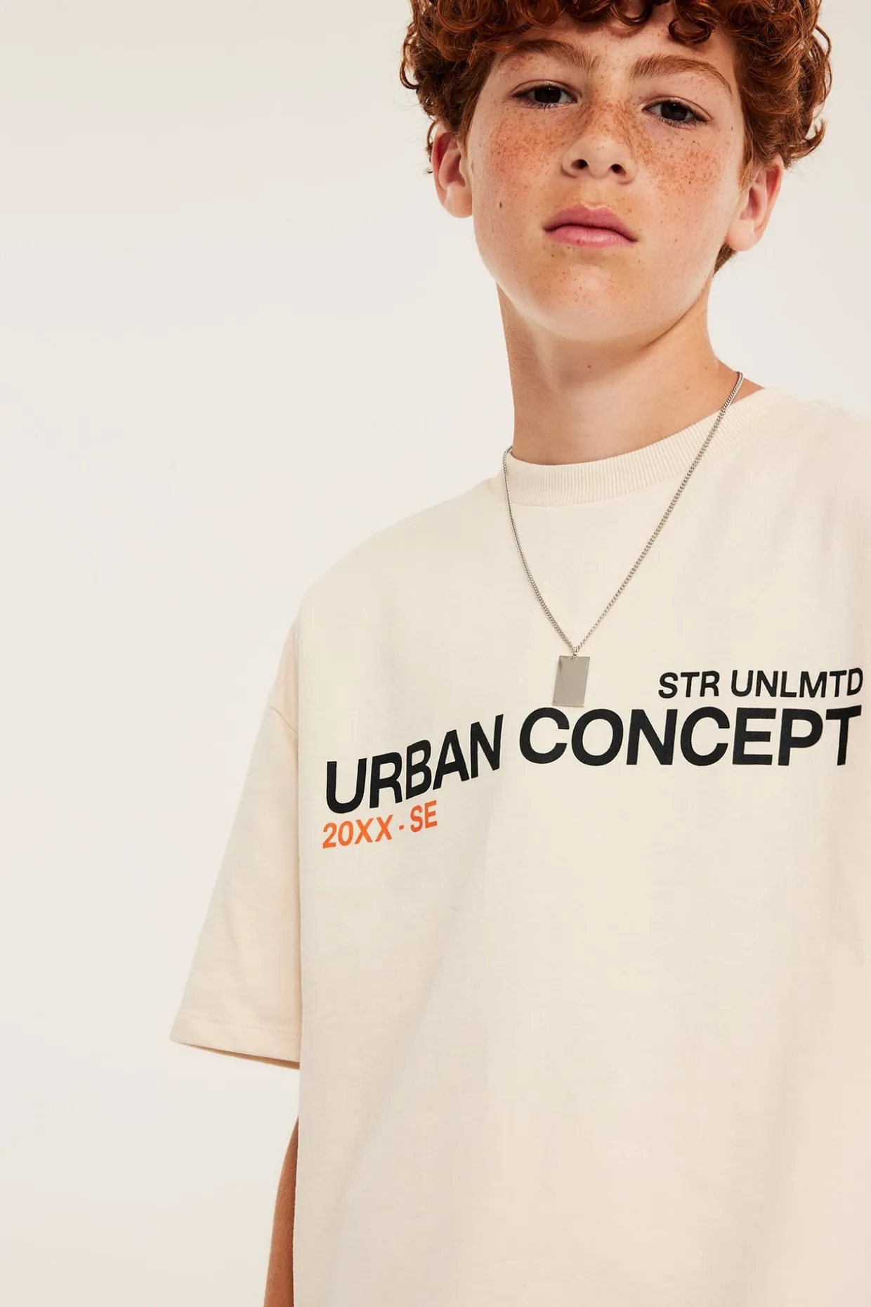 Oversize t-shirt med textprint