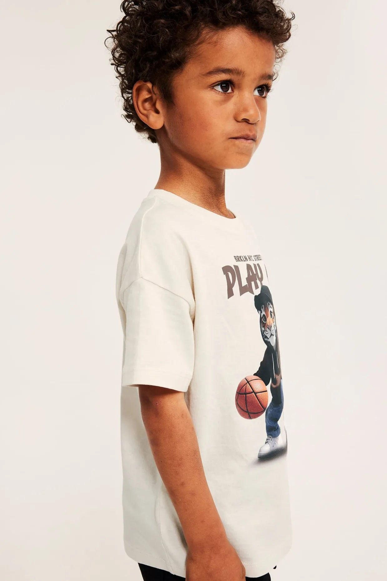 Oversize t-shirt med tigertryck