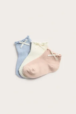 3-pack strumpor med rosett