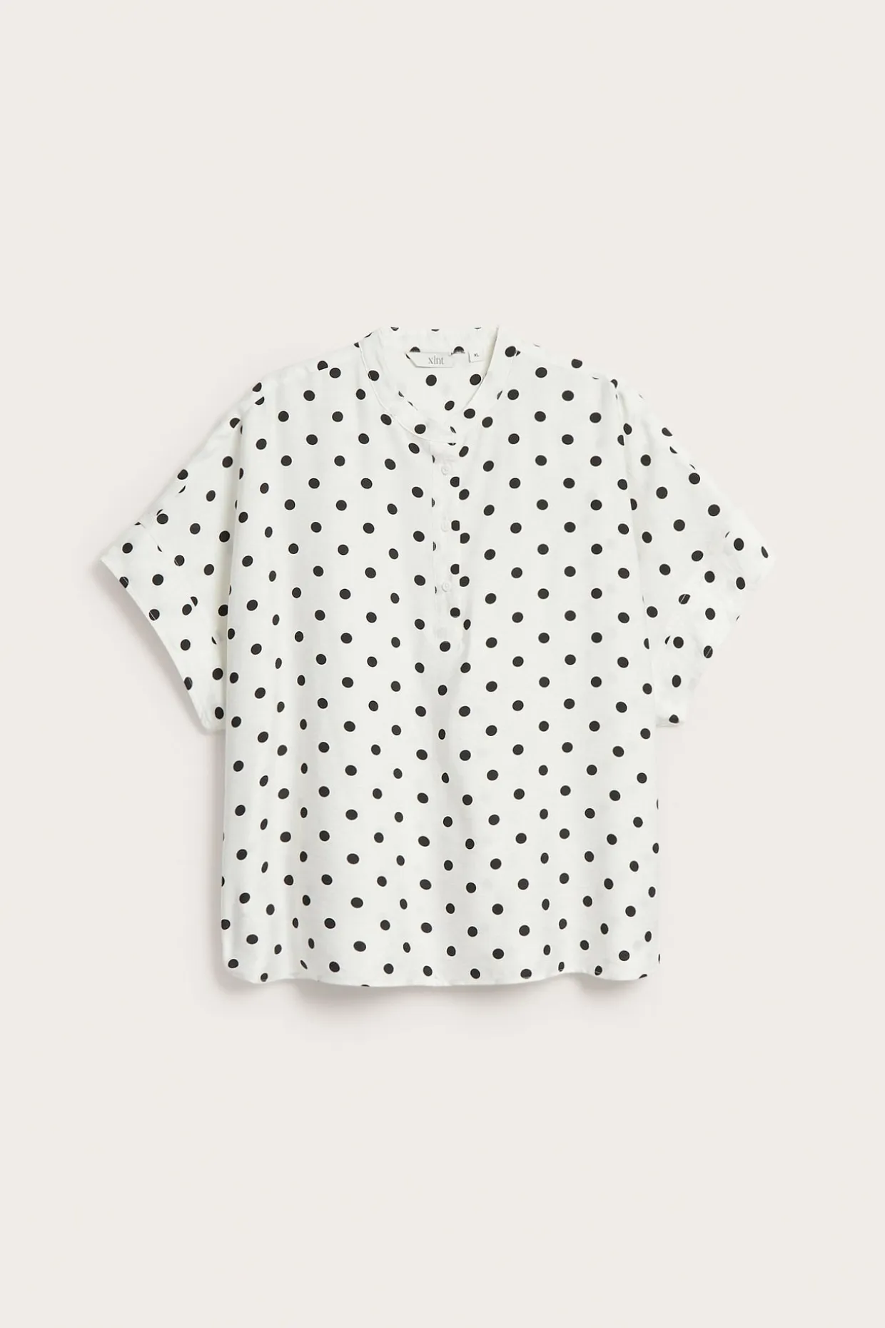 Popover blus med kort ärm
