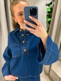 Popover jeansskjorta