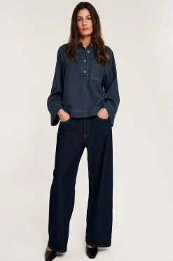 Popover jeansskjorta