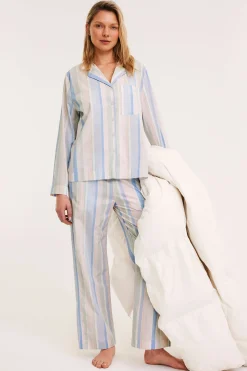 Pyjamasbyxor i vävd bomull