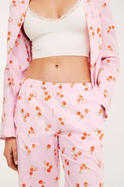 Pyjamasbyxor i vävd bomull