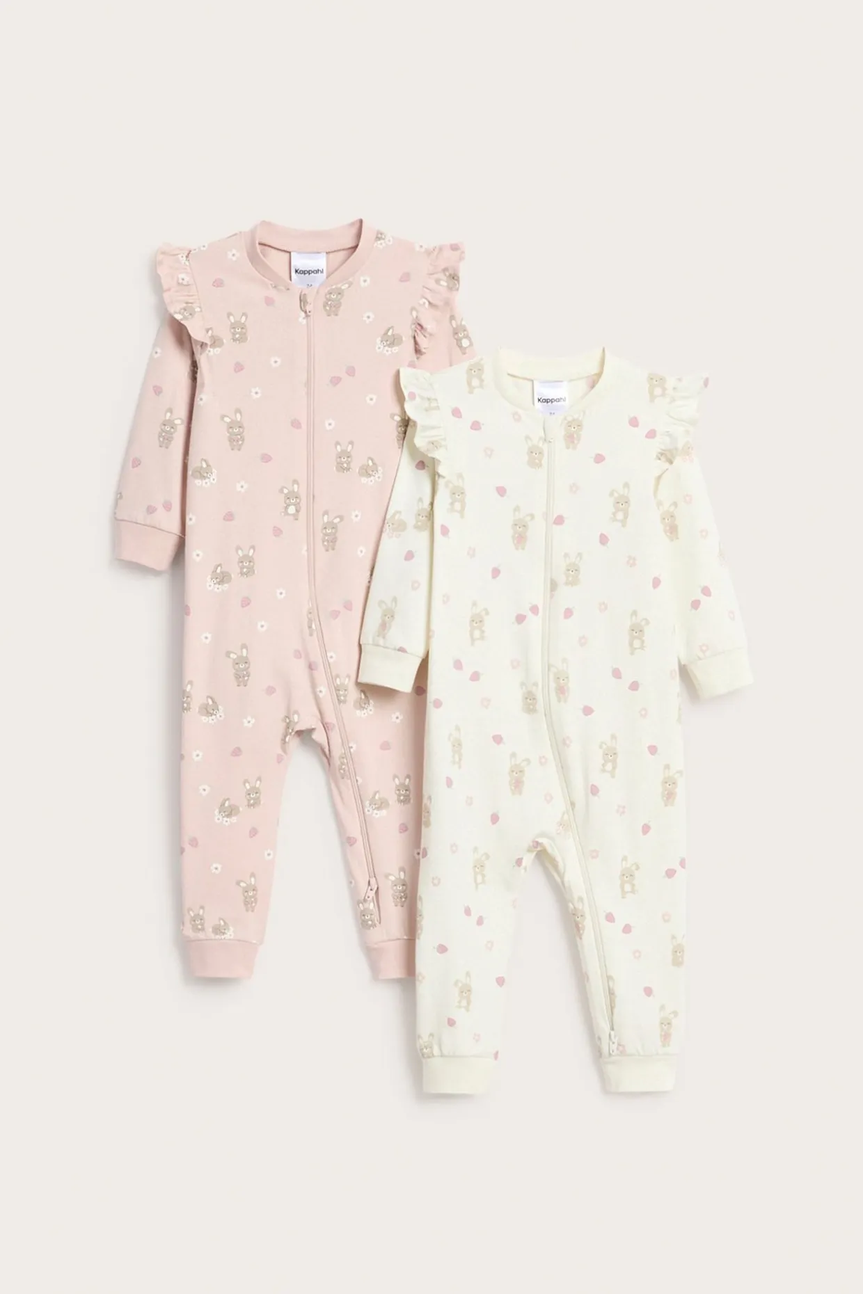 Pyjamas i 2-pack med volanger